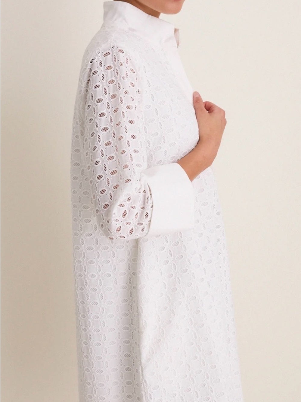 Tuckernuck Megan White Eyelet Shift Dress M N - Picture 12 of 14